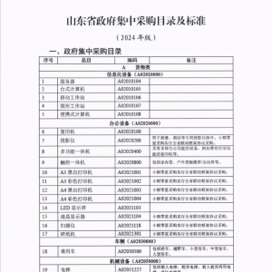 山东省财政厅 关于印发山东省政府集中采购目录及标准（2024年版）的通知 ... ... ...
